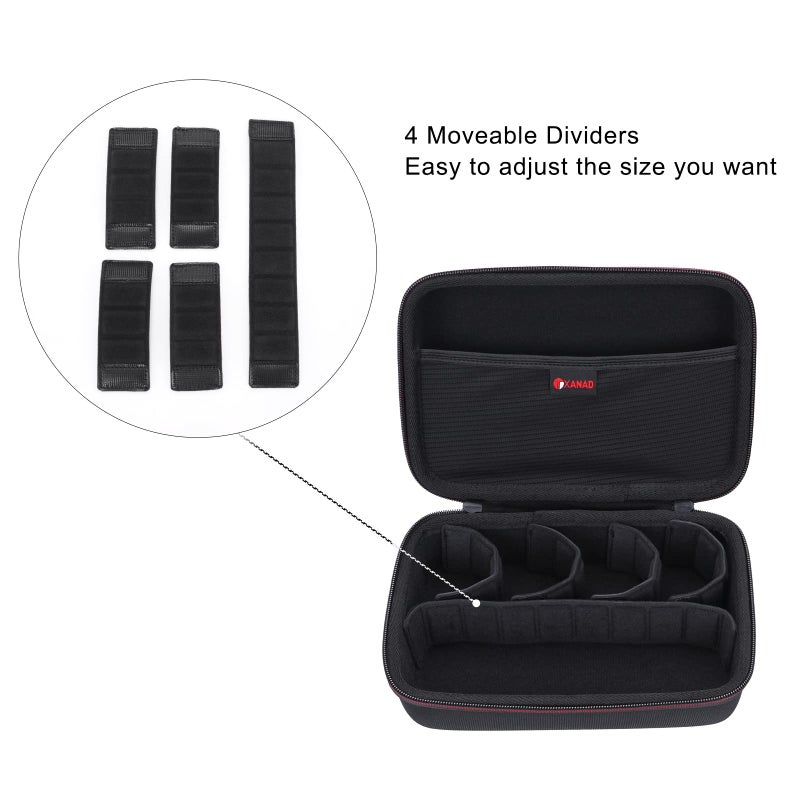 XANAD Hard Case for GoPro Hero 13 12 11 10 9 8 7 6/ DJI Osmo Action 5 4 / Osmo Nano/Osmo 360 / Insta360 GO Ultra GO3S / Ace Pro 2 Action Video Cameras - With 5 Moveable Dividers - Image 3