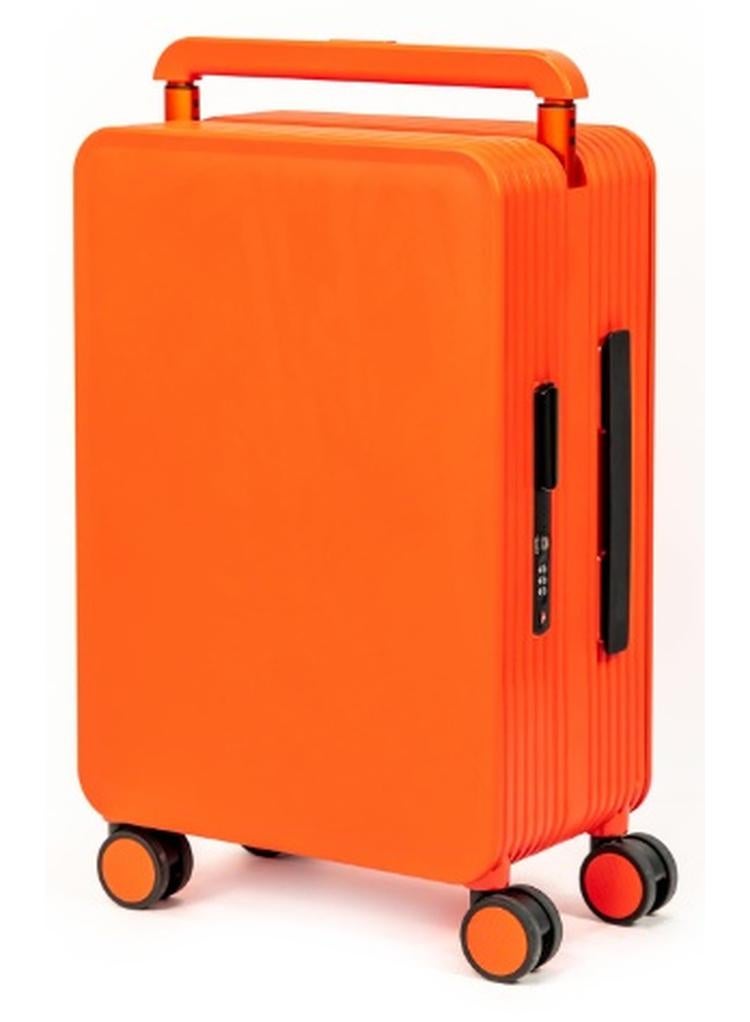 حقيبة سفر فاخرة ذات جودة عالية خفيفة و يدوية مقاس 20 بوصة معتمدة من شركات الطيران | هيكل صلب من مادة PC مزودة بعجلات للسفر | لون برتقالي - Image 1