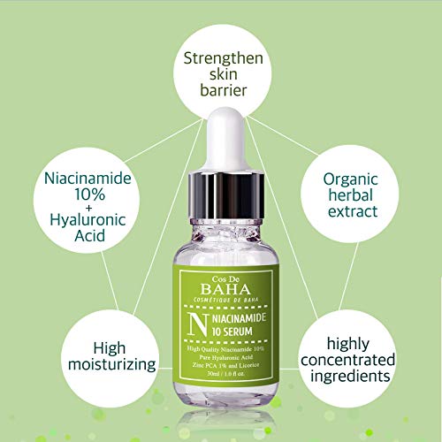 Cos De BAHA Niacinamide 10 Serum 1 Fl Oz Zinc PCA Hyaluronic Acid Aloe for Balancing PoreRefining Uneven Tone 30 ml - Image 3
