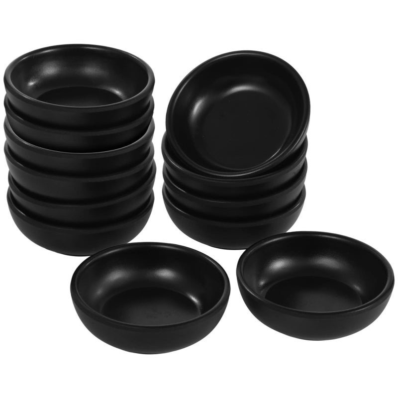 Black Melamine Dipping Bowls Set Of 12 1 7 Oz Sauce Dishes For Appetizers - Image 4