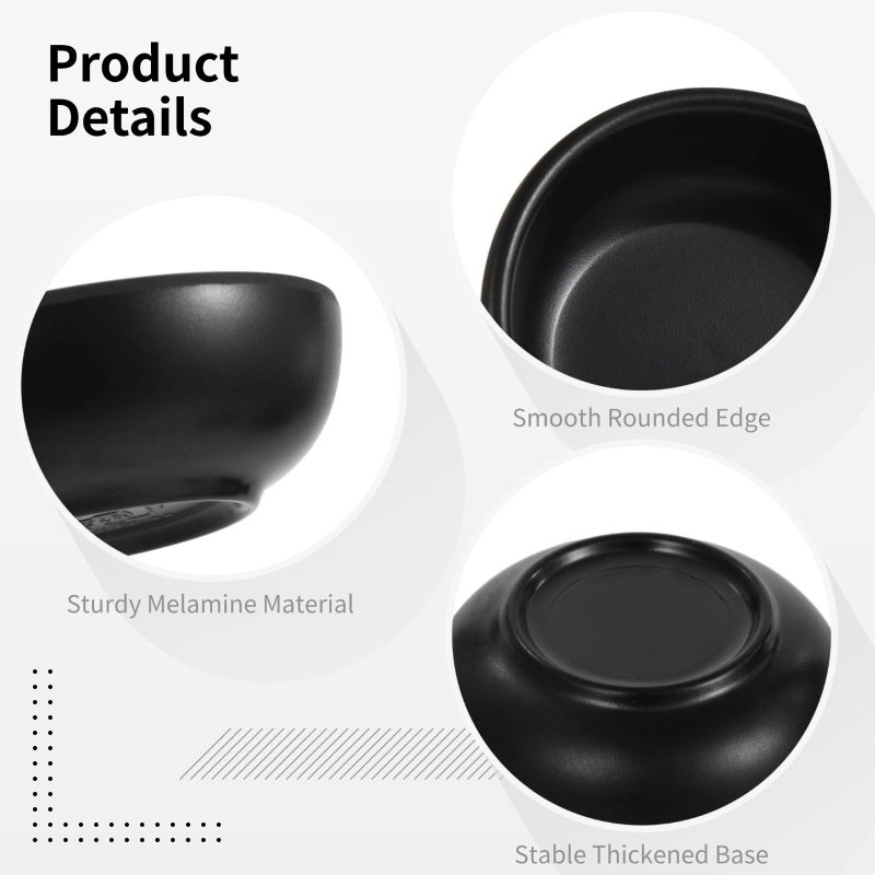 Black Melamine Dipping Bowls Set Of 12 1 7 Oz Sauce Dishes For Appetizers - Image 5