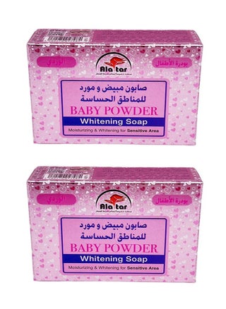 Two Pieces of Baby Powder Whitening Soap