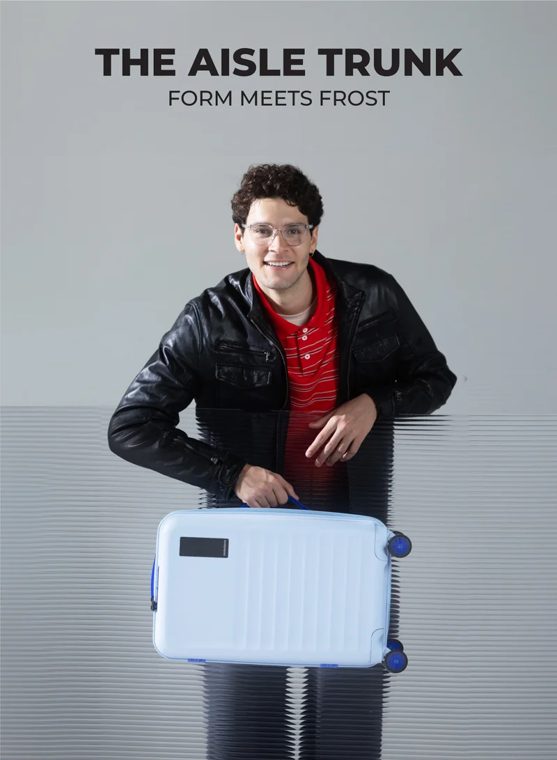 موكوبارا للتجارة ذ.م.م حقيبة سفر بعجلات من البولي كربونات متينة - أزرق سماوي، أزرق فاتح