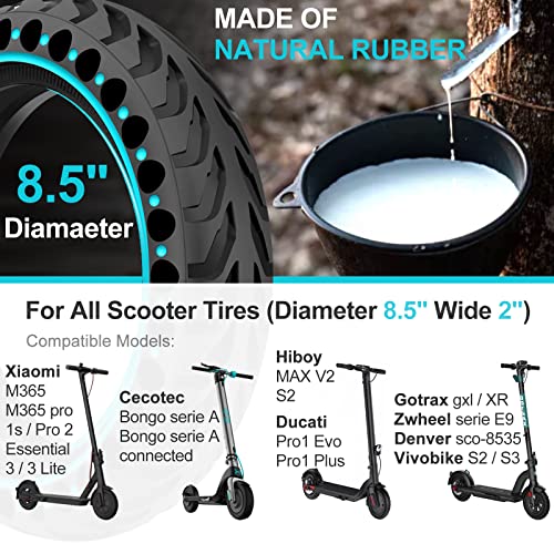BANGTING 2PCS 8.5x2 inches Solid Tires for Electric Scooter, 8 1/2 x2 Tire for Gotrax GXL V2 / XR/APEX, 50/75-6.1 Tire Replacement for Xiaomi Pro 2 / M365 / 1S and All 8.5'' Scooter Tires - Image 5