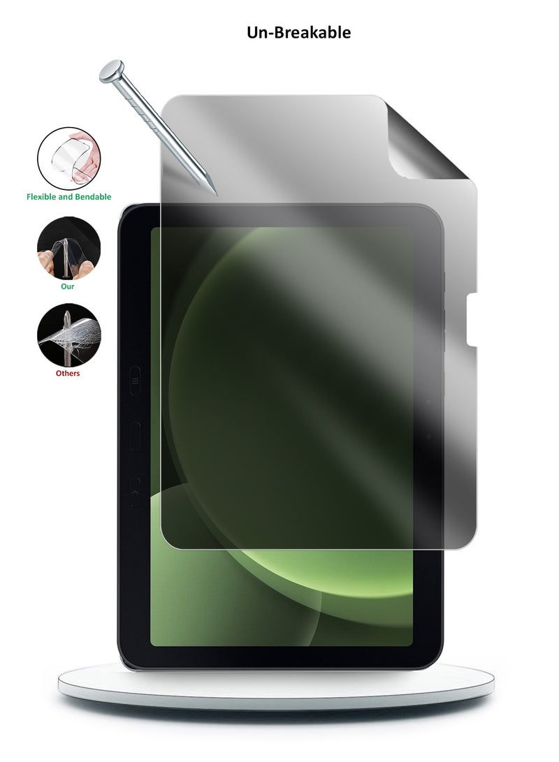 Wtech Samsung Galaxy Tab Active5 Pro 10.1 5G 2025 (10.1 inches) Wtech Premium Pure Hydrogel Anti Spy / Anti Privacy Film Thin and Flexible Screen Protector (TSHFMP) - Clear/Black - Image 3