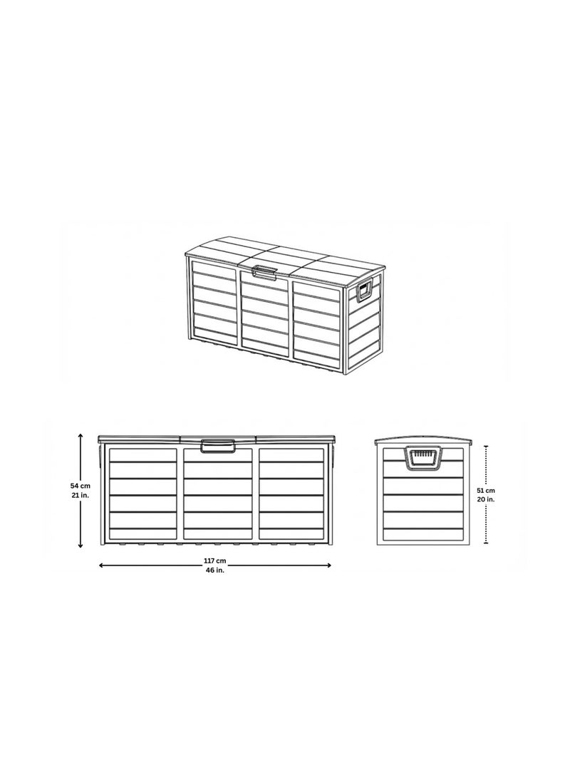 Divona Home Gulf LLC Divona Storage Box 320L – Waterproof & UV Resistant Storage Deck with Lockable Lid – Heavy Duty Garden & Balcony Storage Chest for Cushions, Pool & Patio – Easy Assembly – Sand & Heat Resistant - Image 4