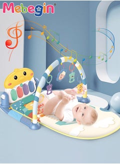 MEBEGIN Baby Play Mat with 5 Sensory Toys and Piano Board, Baby Piano Gym Mat with Colorful Animal Patterns, Early Development Playmat, Musical Activity Center, Interactiveactivity Center for Babies, Used for Lying, Sitting, Tummy Time, 3 AA Batteries Required(Not Included)  - Image 2