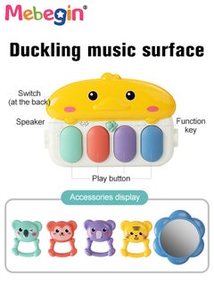 MEBEGIN Baby Play Mat with 5 Sensory Toys and Piano Board, Baby Piano Gym Mat with Colorful Animal Patterns, Early Development Playmat, Musical Activity Center, Interactiveactivity Center for Babies, Used for Lying, Sitting, Tummy Time, 3 AA Batteries Required(Not Included)  - Image 4
