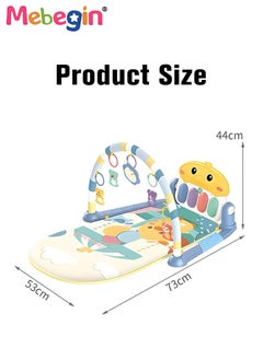 MEBEGIN Baby Play Mat with 5 Sensory Toys and Piano Board, Baby Piano Gym Mat with Colorful Animal Patterns, Early Development Playmat, Musical Activity Center, Interactiveactivity Center for Babies, Used for Lying, Sitting, Tummy Time, 3 AA Batteries Required(Not Included)  - Image 3