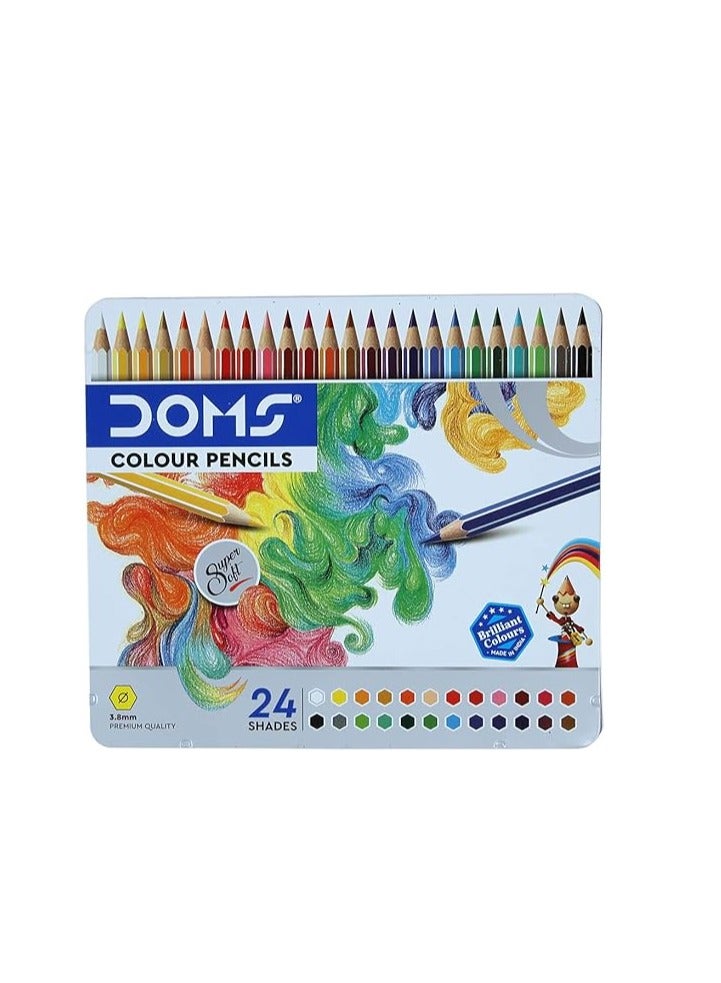 DOMS 24 Colour Pencil Flat Tin - Image 2