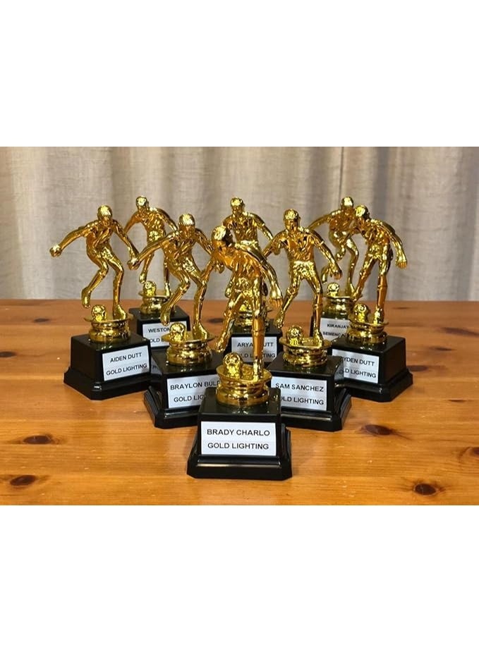 جائزة كأس كرة القدم - تمثال بتصميم لاعب كرة قدم ذهبي على قاعدة بلون أسود - كأس الإنجاز الرياضي للأطفال ومسابقات الفرق والفعاليات المدرسية وجوائز حفلات كرة القدم - Image 4