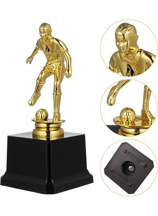 جائزة كأس كرة القدم - تمثال بتصميم لاعب كرة قدم ذهبي على قاعدة بلون أسود - كأس الإنجاز الرياضي للأطفال ومسابقات الفرق والفعاليات المدرسية وجوائز حفلات كرة القدم - Image 2