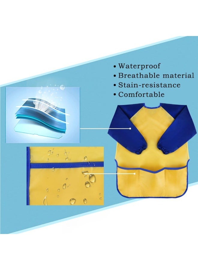 KUUQA KUUQA Childrens Kids Toddler Waterproof Play Apron Art Smock with 3 Roomy Pockets  - Image 3