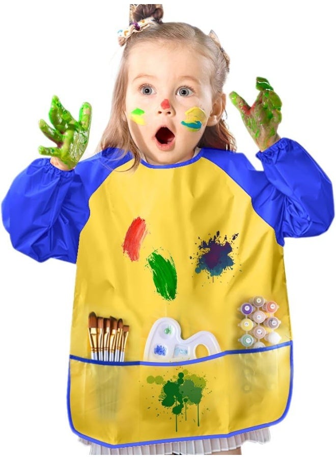 KUUQA KUUQA Childrens Kids Toddler Waterproof Play Apron Art Smock with 3 Roomy Pockets  - Image 5
