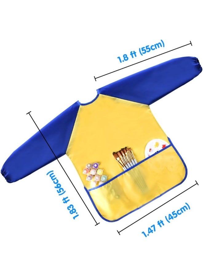 KUUQA KUUQA Childrens Kids Toddler Waterproof Play Apron Art Smock with 3 Roomy Pockets  - Image 2