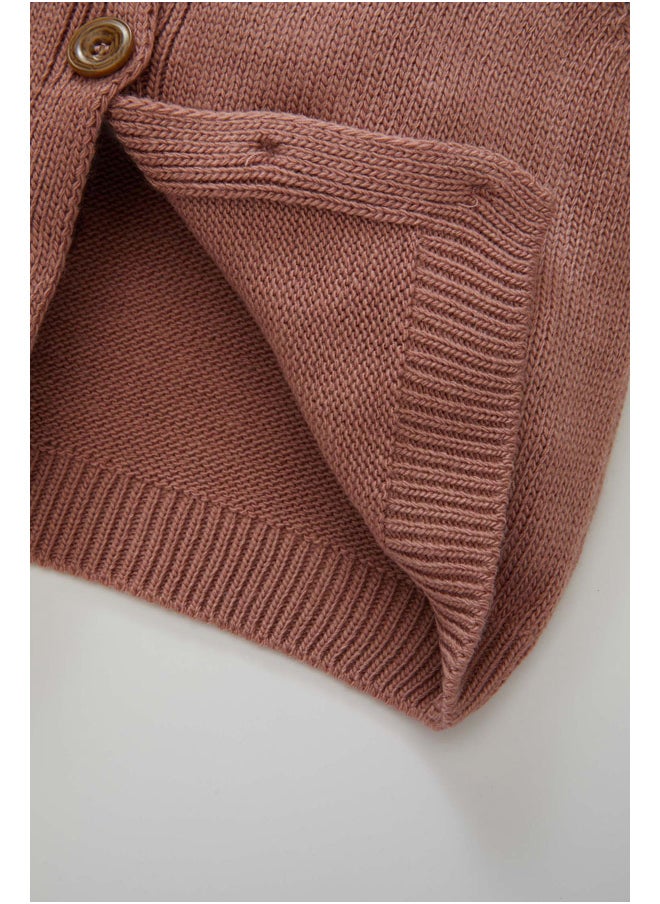 DeFacto Babygirl Tricot Regular Fit Crew Neck Long Sleeve Cardigan  - Image 3