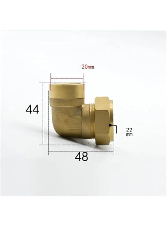 تركيبة ضغط نحاسية 22 مم قطر خارجي × 1/2 بوصة زاوية موصل أنثى للماء والغاز والوقود - Image 3