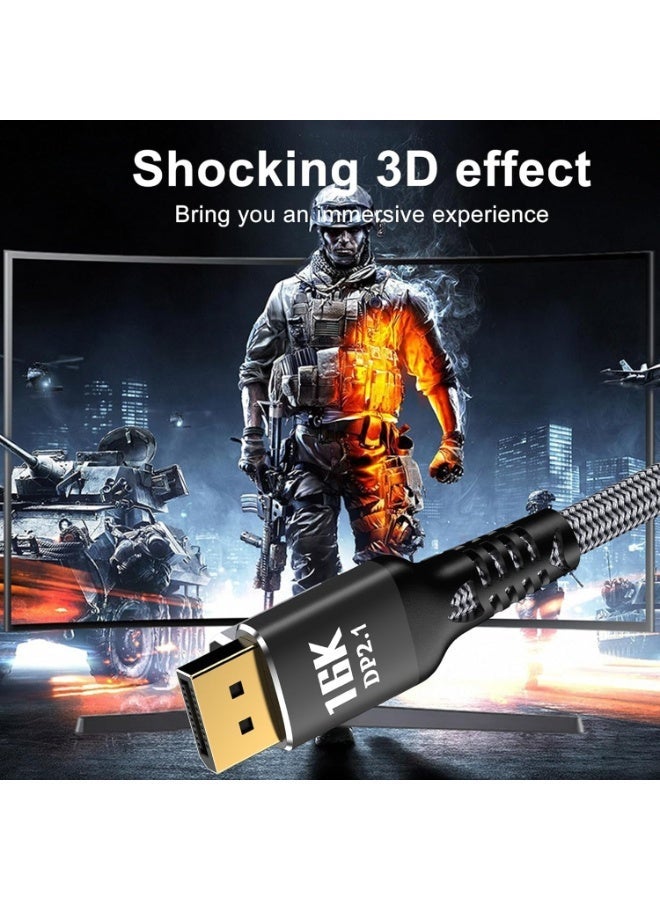 igeekwell DP 2.1 Cable 80Gbps 6.6FT, DisplayPort 2.1 Cord [16K@60Hz, 8K@120Hz, 4K@240Hz] HDR10, DSC1.2a, G-Sync, FreeSync, Braided - 2 Pack - Image 3
