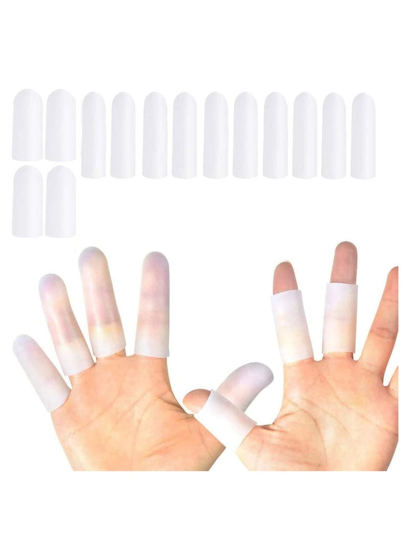 Oasisgalore Gel Finger Protector 14 Pieces Finger Cots Silicone Finger Cover Cap Gel Finger Sleeves Finger Support for Finger Cracking, Finger Trigger  - Image 1