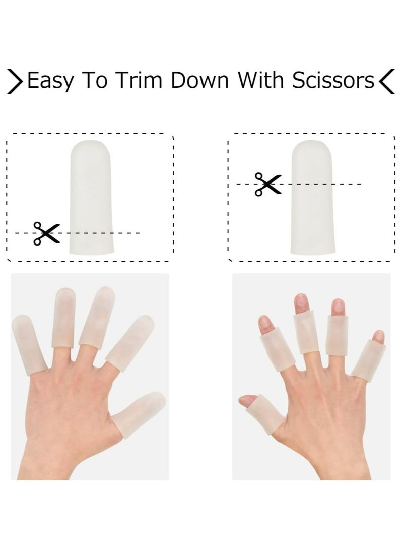 Oasisgalore Gel Finger Protector 14 Pieces Finger Cots Silicone Finger Cover Cap Gel Finger Sleeves Finger Support for Finger Cracking, Finger Trigger  - Image 2