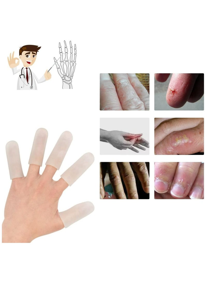 Oasisgalore Gel Finger Protector 14 Pieces Finger Cots Silicone Finger Cover Cap Gel Finger Sleeves Finger Support for Finger Cracking, Finger Trigger  - Image 3