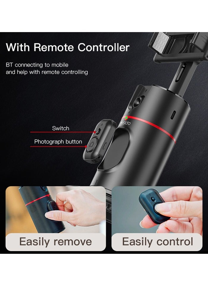 Yesido Yesido SF16 Auto Face Tracking Tripod 360 Removable Design With Remote Controller Selfie Stick Holder - Black  - Image 4