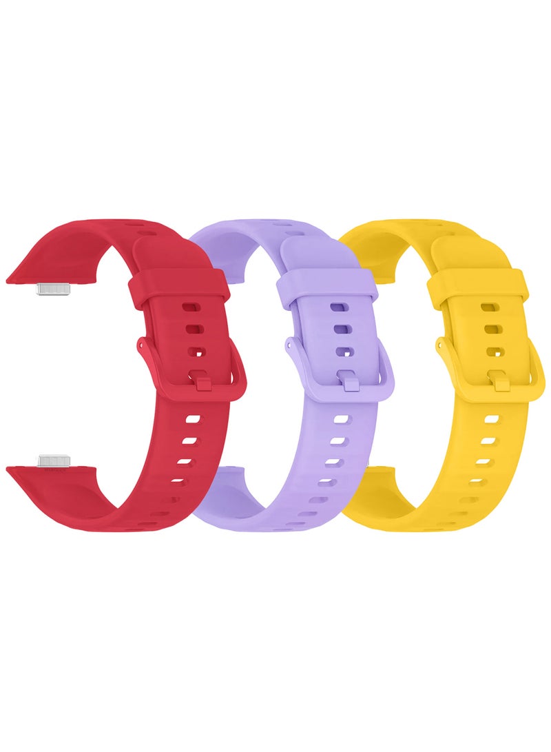 CATANES 3Packs Wristband for Huawei Watch Fit 3/Fit 4/Fit 4 Pro Bands, Silicone Bracelet Quick Release Arm Band, Replacement Smartwatch Band Quick Release Sport Straps - 3 Colours  - Image 2