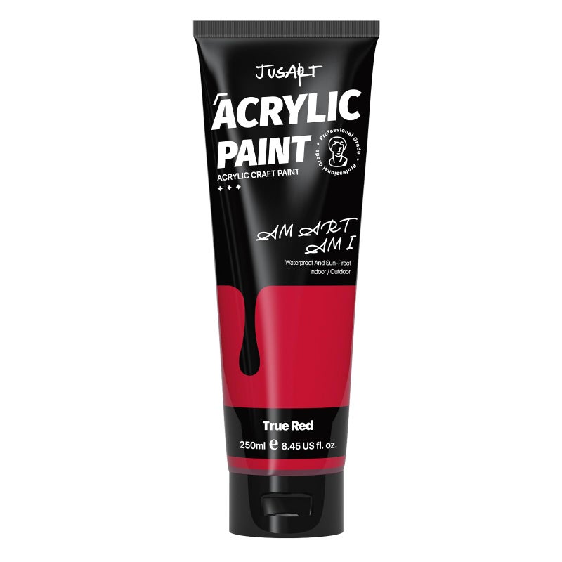 JusArt Acrylic Paint True Red Tubes250ml 845oz NonToxic Rich Pigment Craft Paint for Canvas Painting Wood Fabric Stone Ceramics Art Supplies for Artists Adults - Image 2
