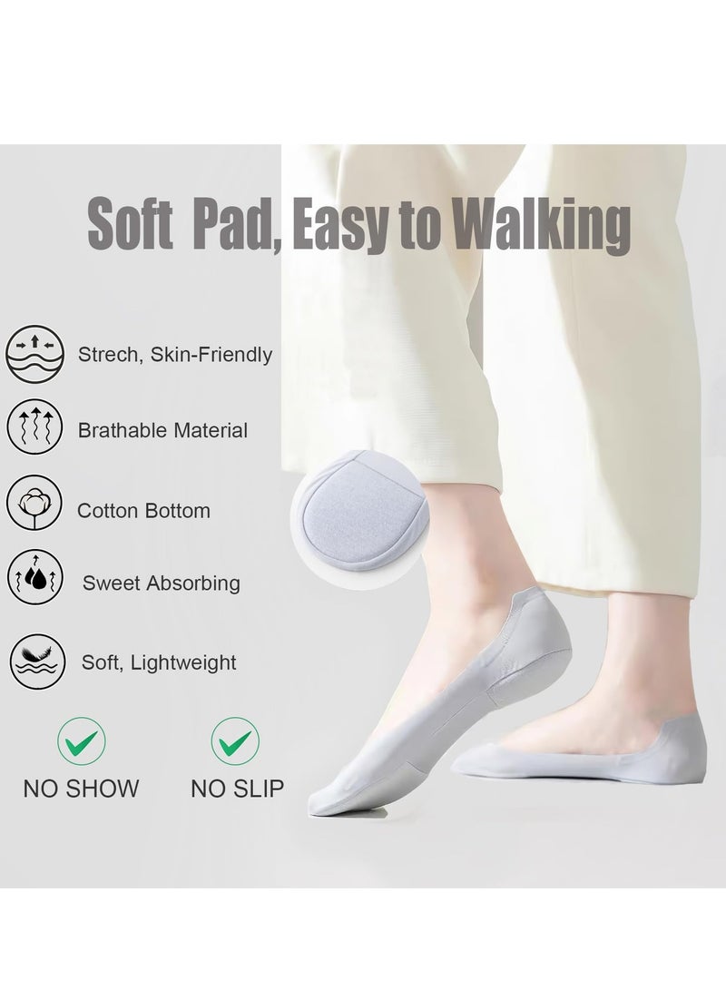 SYOSI Padded No Show Socks for Women - Anti-Slip Invisible Liner Socks with Soft Padding and Breathable Cotton for Sizes 5-7 - Image 2