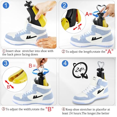 Tigcent Shoe Stretcher Men Women, Boot Stretcher Women Men Shoe Tree Adjustable Shoe Stretcher Wide Feet, Pack of 1 (Pack of 1, Women Size 6-11,Men's 5-9.5) - Image 4