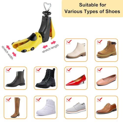 Tigcent Shoe Stretcher Men Women, Boot Stretcher Women Men Shoe Tree Adjustable Shoe Stretcher Wide Feet, Pack of 1 (Pack of 1, Women Size 6-11,Men's 5-9.5) - Image 5