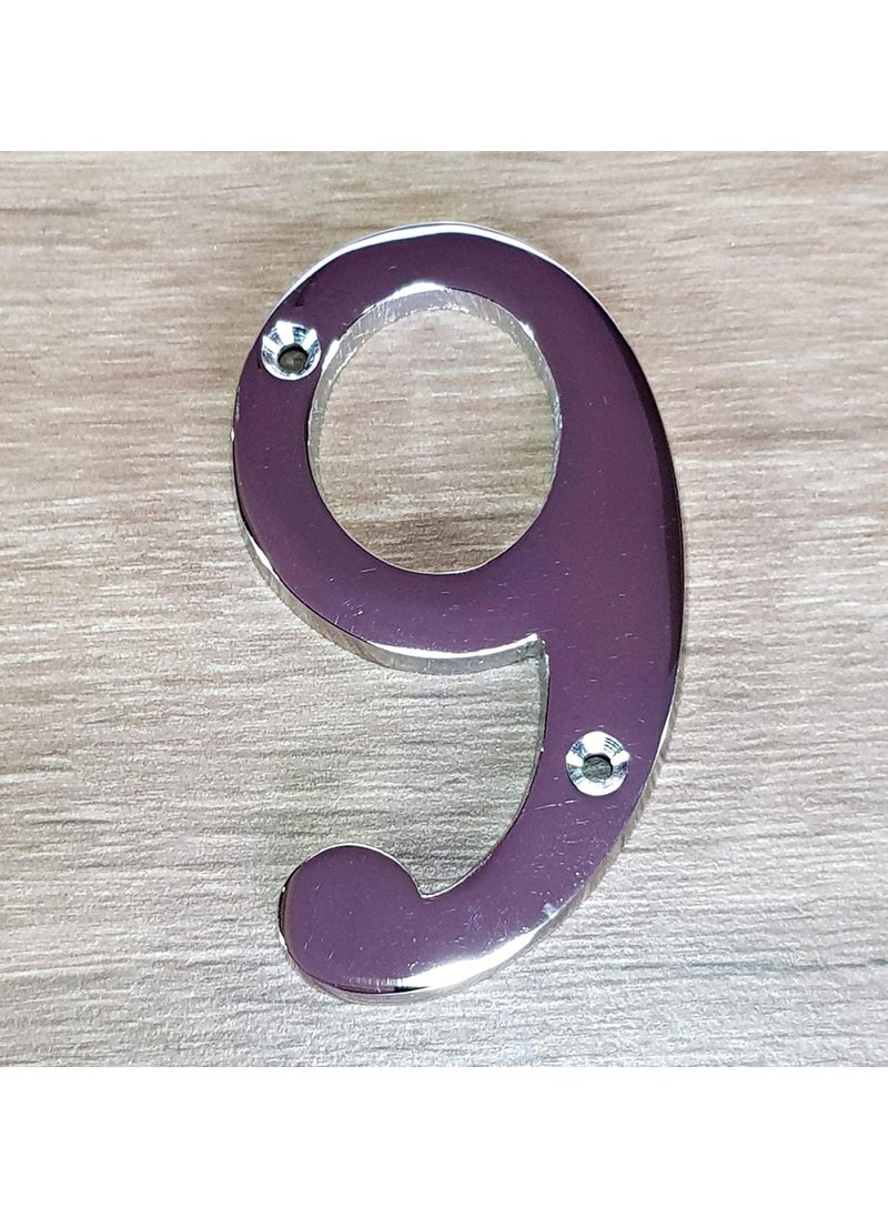 ESPLANADE eSplanade 4 Brass House Hotel Door Number Plaque Numeric Numerical Digit 09 9 Nine  - Image 3
