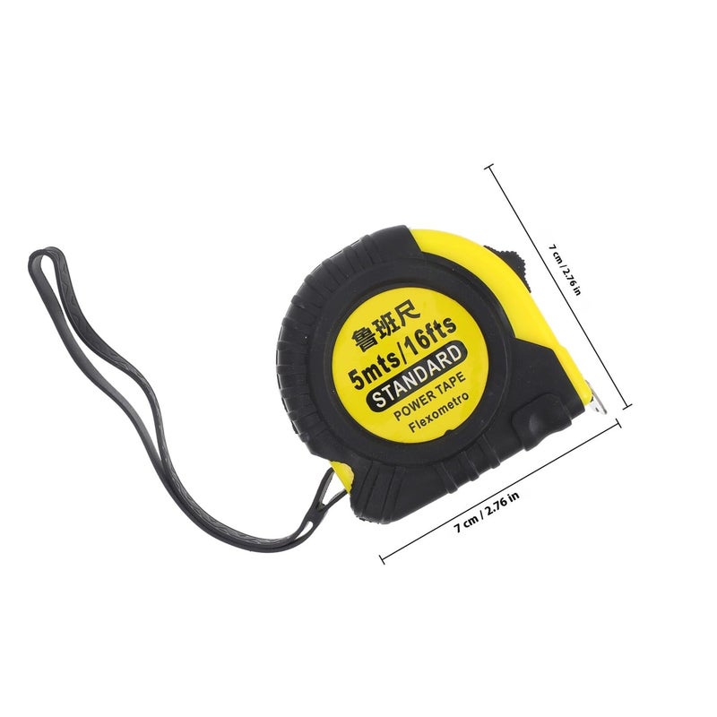 Portable Retractable 5M Measuring Tape Stainless Steel with Rubber Case Metric Precision - Image 3