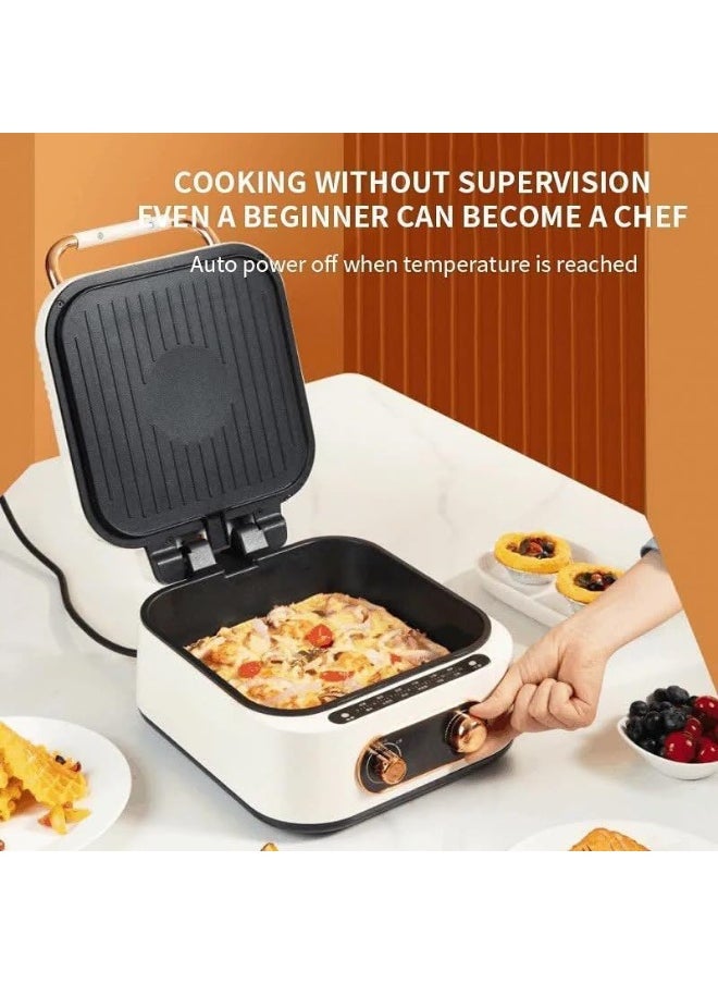 Generic SAFENHAND Electric Frying Pan, Upgraded Ceramic Non-Stick Coating Frying Pan, Electric Grill & Hot Pot Cooker, Non-Stick Baking Tray & Hot Pot Cooker, Compact Pancake Maker, Easy Clean BBQ Grill  - Image 4