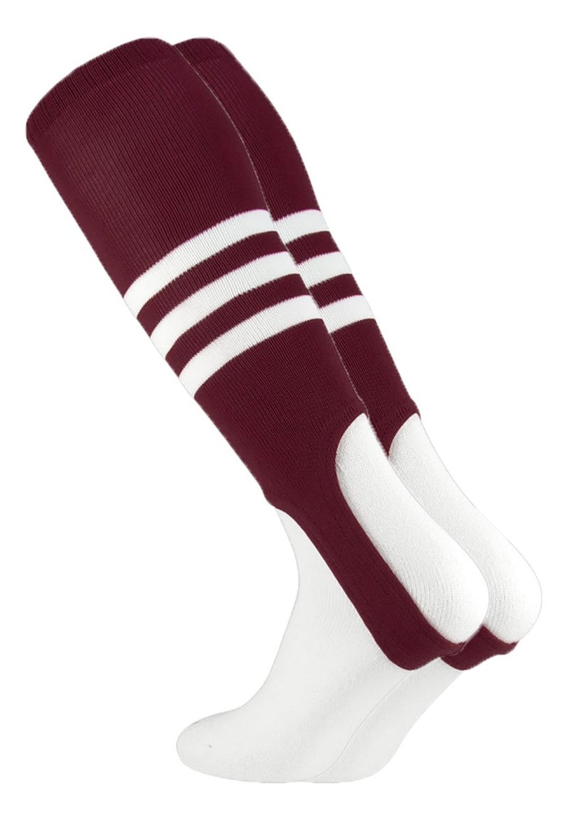 MadSportsStuff Baseball Stirrups Pattern B (Maroon/White, Medium)