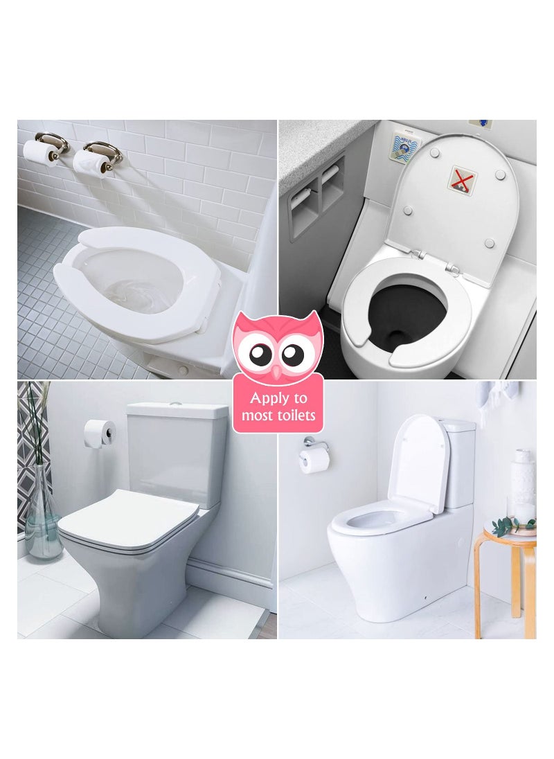 KASTWAVE - Kids Toilet Seat Cover, Portable Potty Seat for Toddler Travel - KASTWAVE Foldable Non-Slip Suction Cups Potty Training Toilet Seat Cover Travel Potty for Boys Girls (Pink Owl) - Image 1