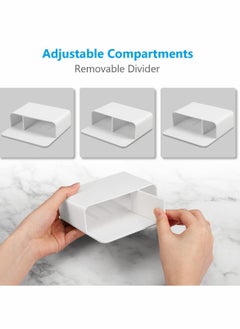 KASTWAVE Magnetic Dry Erase Marker Holder Pen and Eraser Holder for Whiteboard Magnet Pencil Cup Storage Organizer School Office Home Fridge Locker Metal Cabinets White  - Image 2
