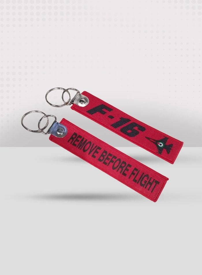 F 16 UAE Red Fabric Keychain