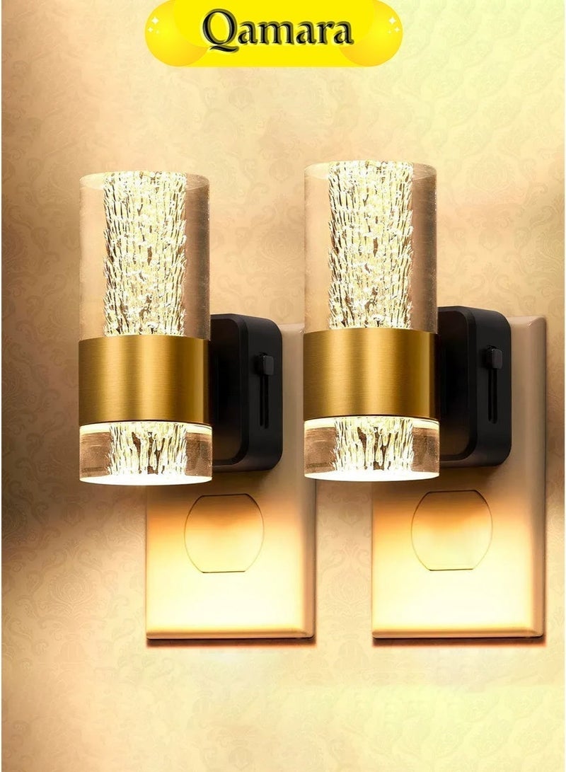 QAMARA Crystal LED Smart Wall Light - Auto On/Off Sensor Lamp - Modern Decorative Nightlight - Image 1