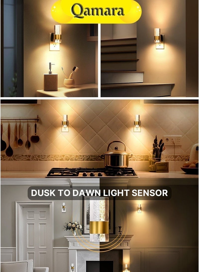 QAMARA Crystal LED Smart Wall Light - Auto On/Off Sensor Lamp - Modern Decorative Nightlight - Image 4