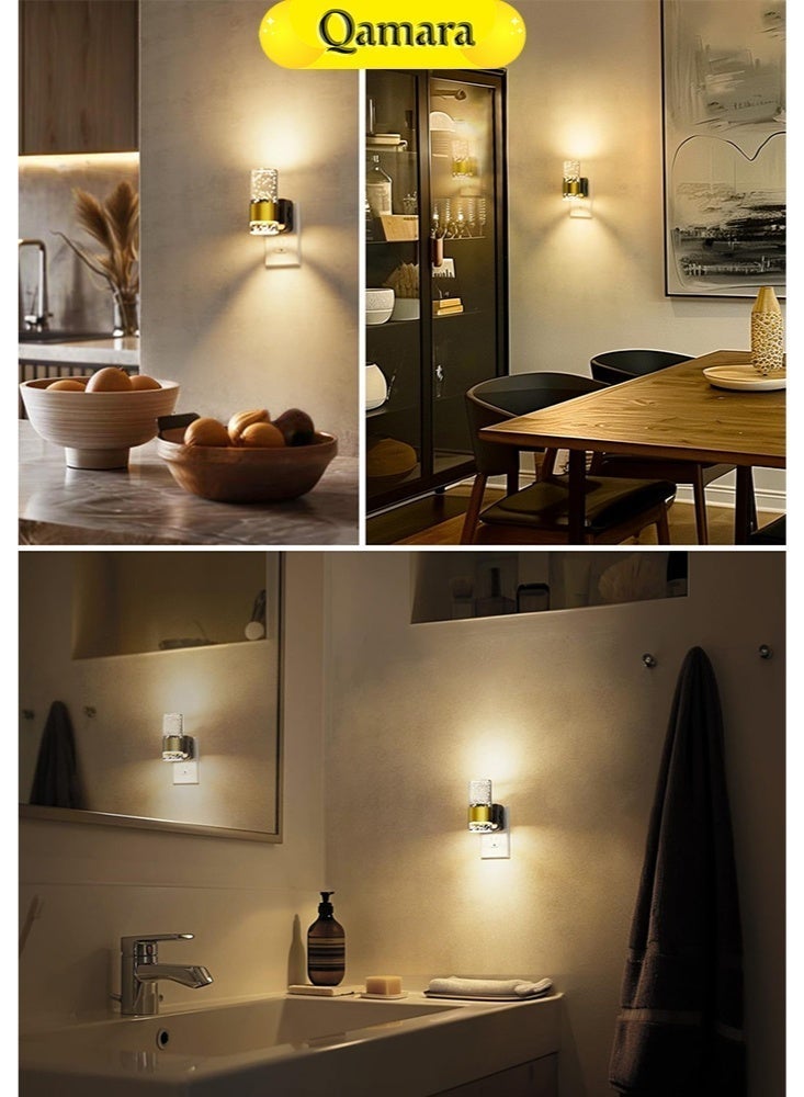 QAMARA Crystal LED Smart Wall Light - Auto On/Off Sensor Lamp - Modern Decorative Nightlight - Image 5