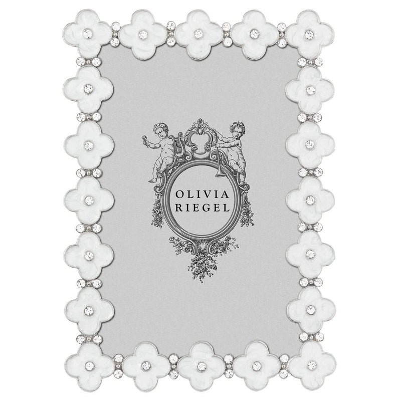 Olivia Riegel White Enamel Clover 4 x 6 Frame