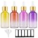 PrettyCare 4 Pack 1oz Dropper Bottle for Essential Oils 30 ml Rainbow Glass Leak Proof Essential Oils Bottles with Labels Funnel Pipettes Empty Tincture Bottles for Personal Care Beauty - Image 2