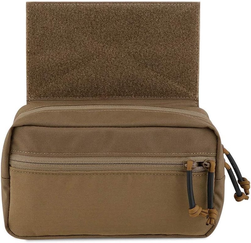 KRYDEX Tactical Drop Pouch Sub Abdominal Carrying Kit Bag Tactical Fanny Pack with Hook and Loop Panel for Tactical Vest Chest Rig (Coyote Brown) - Image 1