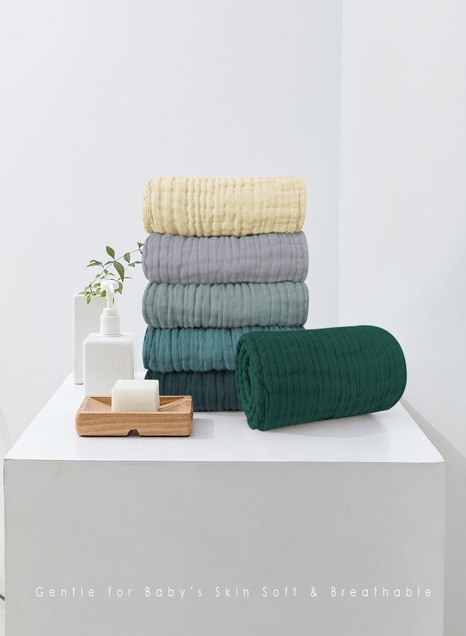 Spotted Play 12 Pack Muslin Cotton Baby Burp Cloths - 20"x10", Ivory, Slate and Emerald Series - Image 3