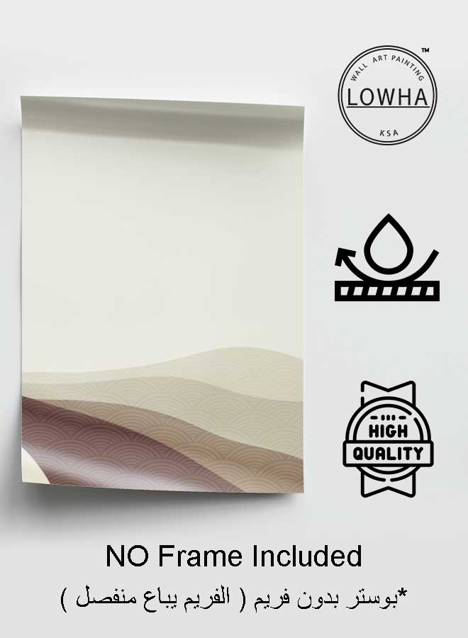 LOWHA Poster Painting Art With Four Separate Pieces Of Double-Sided Stickers Abstract Mountain Japanese Pattern For Home Bedroom Living Room And Office Decor - Image 3