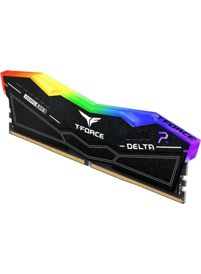 تيم غروب ذاكرة مكتبية TEAMGROUP T-Force Delta, بسعة 32GB (2x16GB) DDR5, تردد 6000MHz, التوقيت CL40, دعم ملفات Inter XMP 3.0 و AMD EXPO - أسود - Image 2