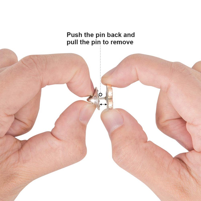 Weico 50PCS Metal Pin Backs, Pin Keepers Locking Clasp for Badge Insignia Pin Backs Replacement (Silver) - Image 3