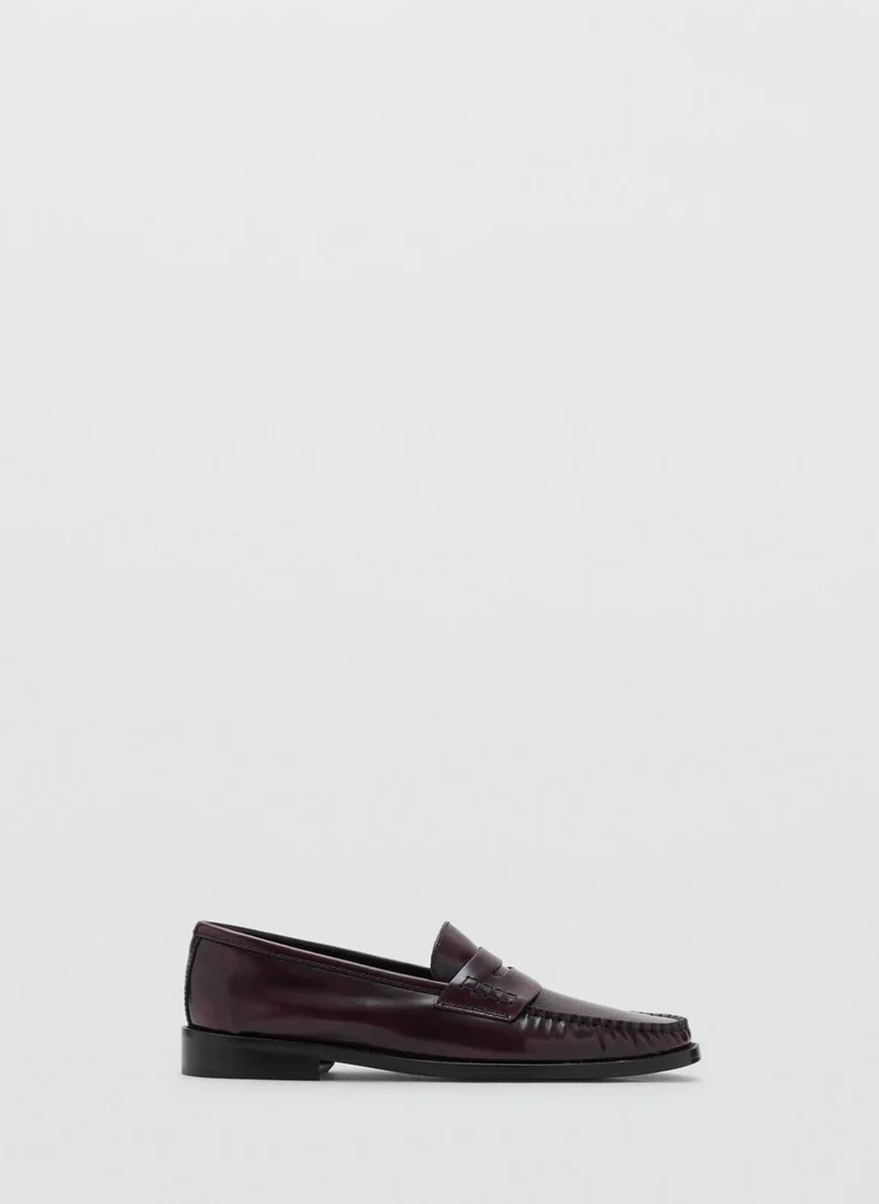 مانجو Gathered leather moccasin