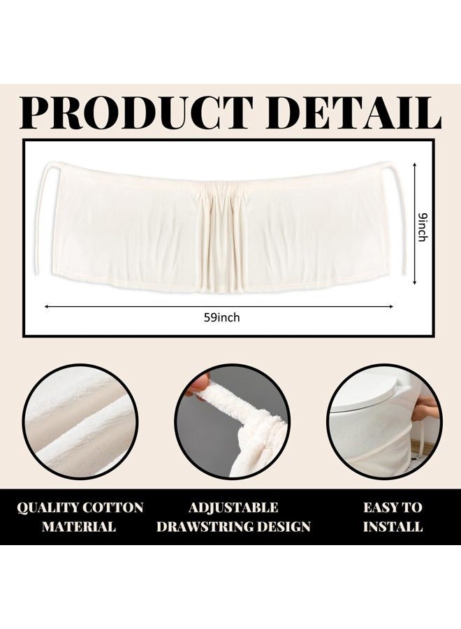 Oudain Toilet Base Wrap Stretchable Non Slip Around Toilet Protector Decorative Hygienic Caulk Cover White Cotton Washable Bathroom Decor for Catching Drips Condensation Dribbles Dust - Image 4